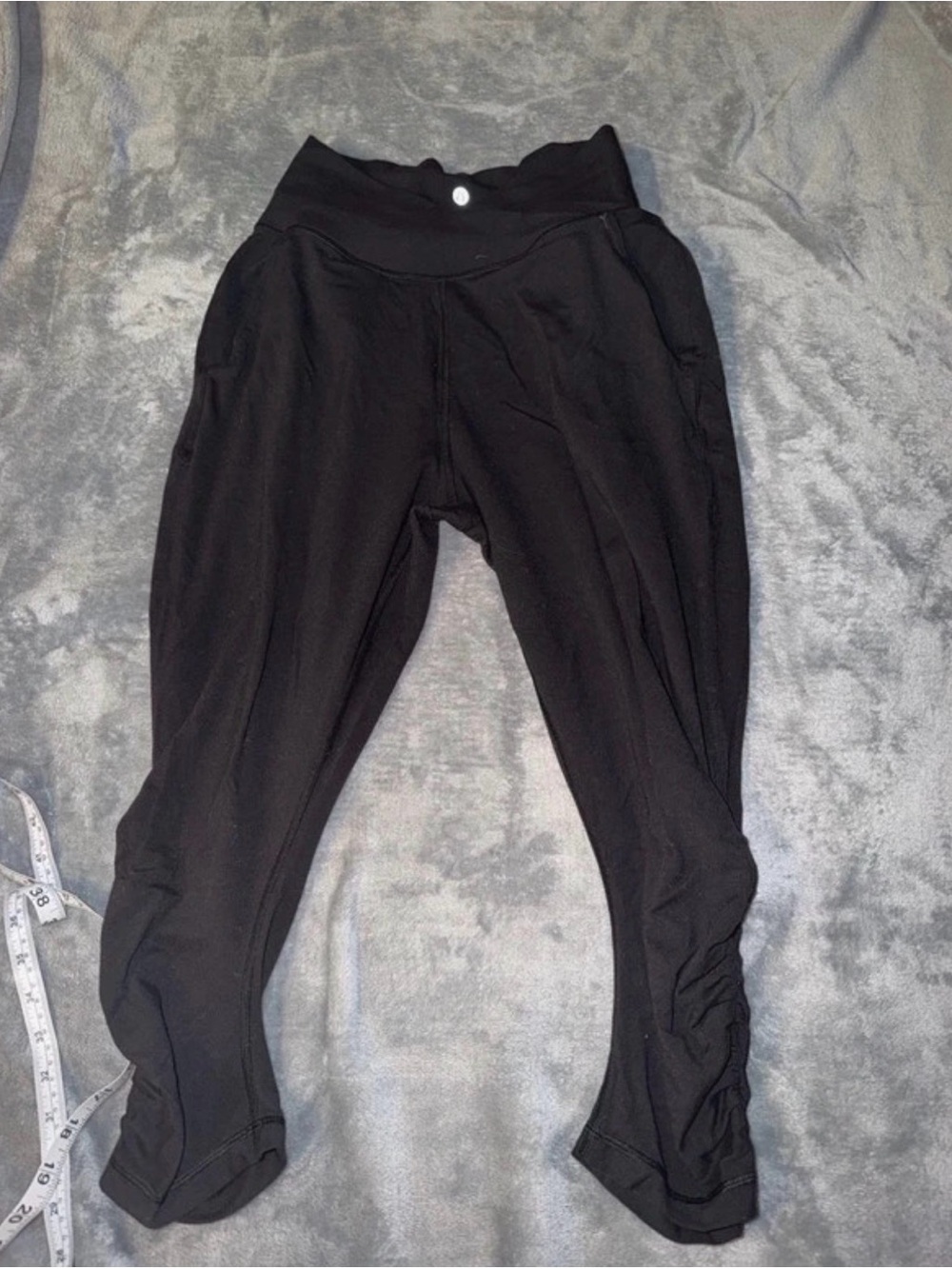 lululemon athletica Black Cropped High-Rise Leggings